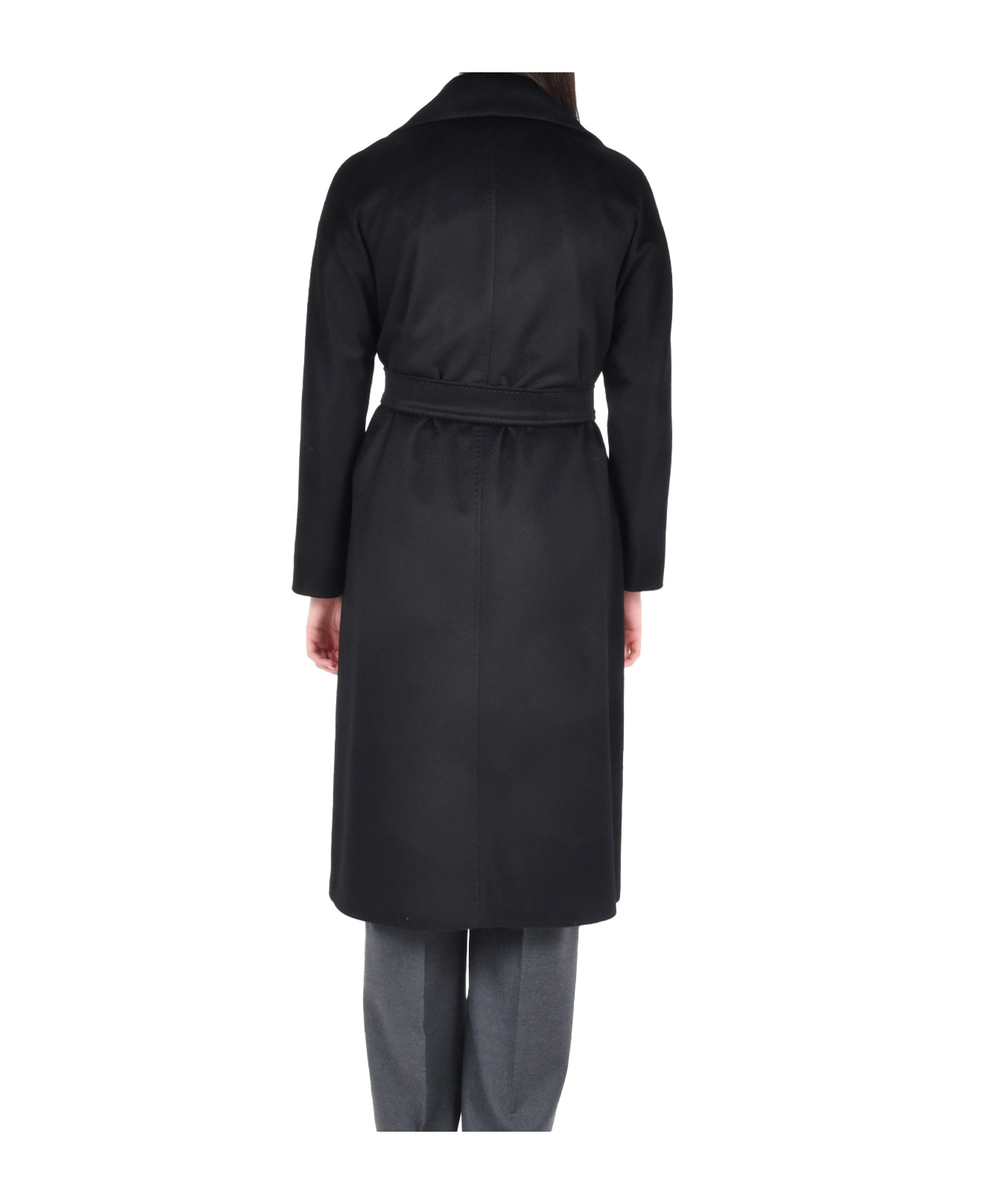 Max Mara Long-sleeved Coat In Black