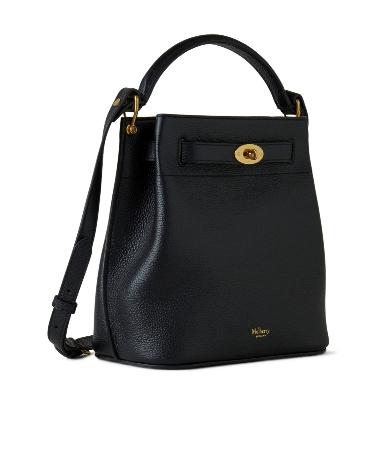 Mulberry Small Islington Leather Bucket Bag In Black