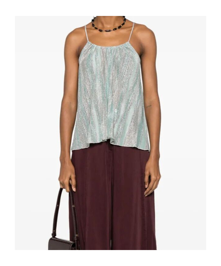 Shop Forte Forte Lurex Top In Acqua