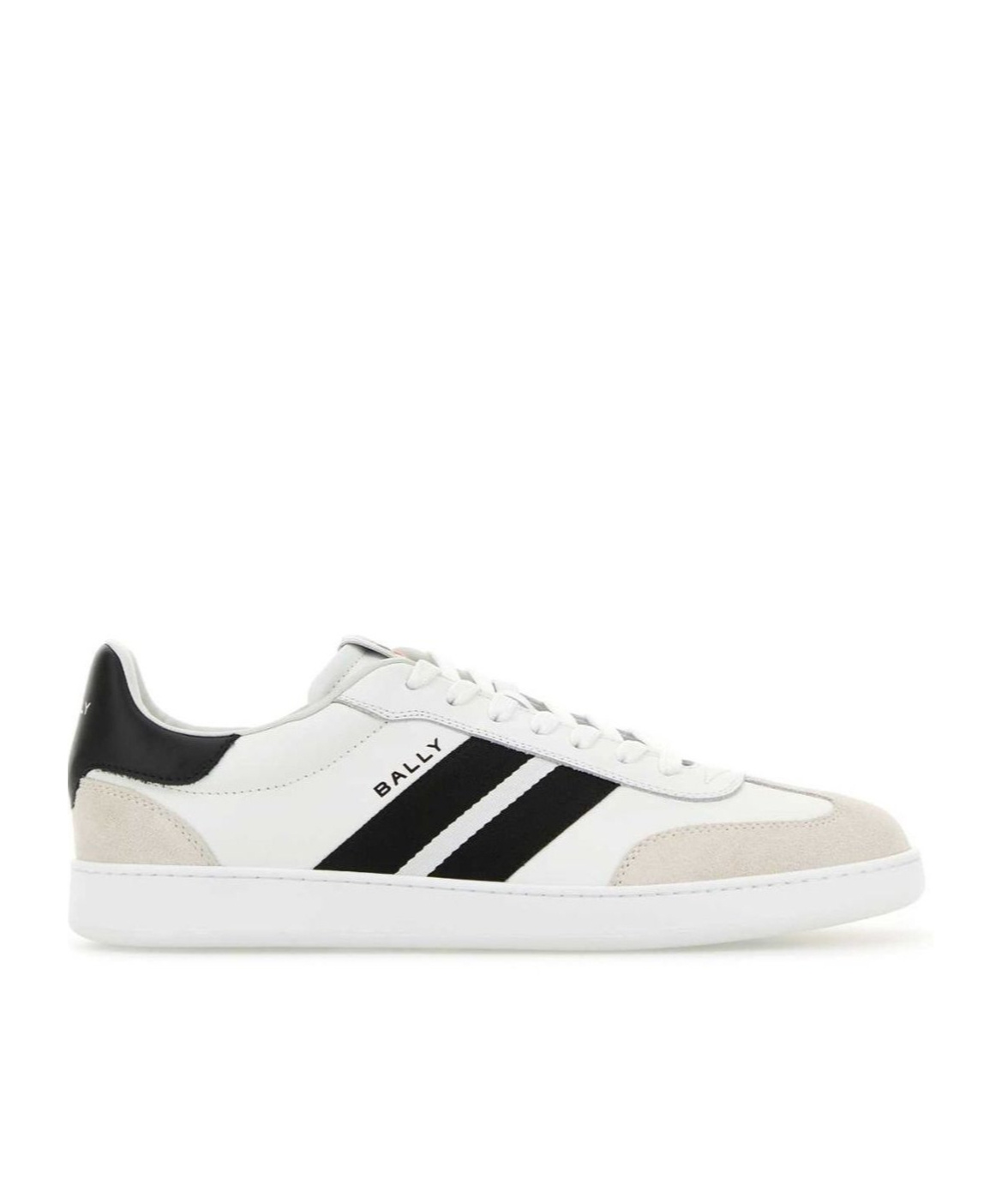 Bally Leather Sneakers With Contrast Heel Tab In White