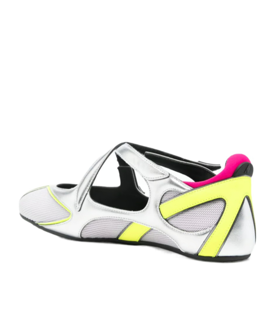 Attico Floor 01 Multicolor Ballet Shoes With Logo On The Side And Cut-out Design In Fabric Woman In Multi