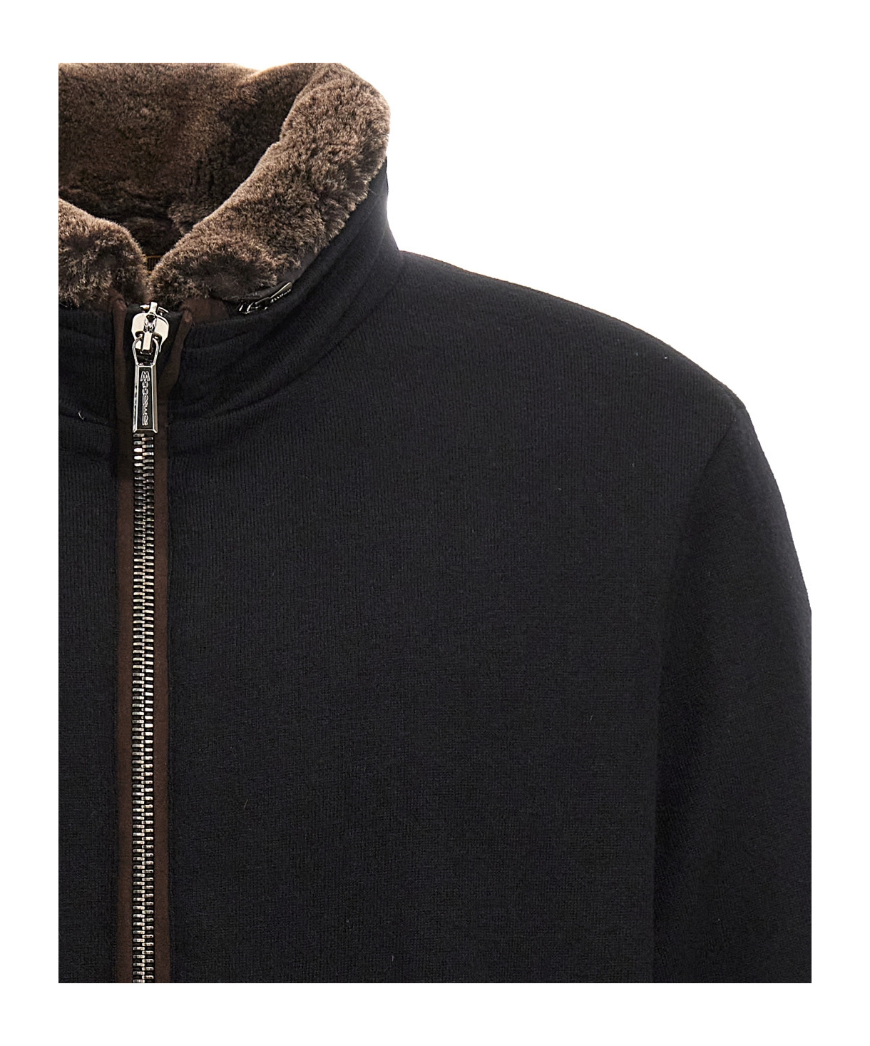Moorer Wool Blend Bellati Down Jacket In Black