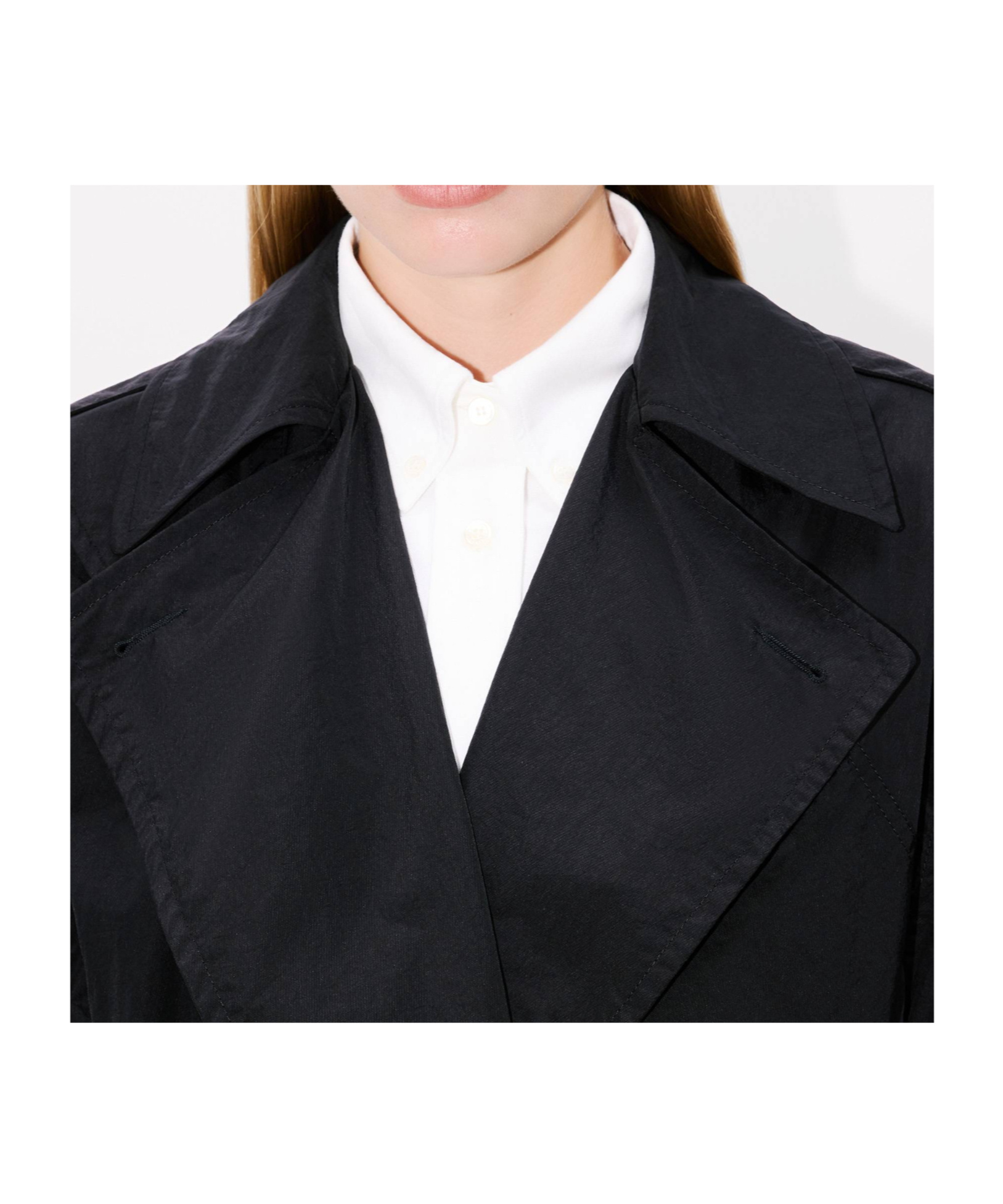 Kenzo Lapel Long-sleeved Windbreaker In Black