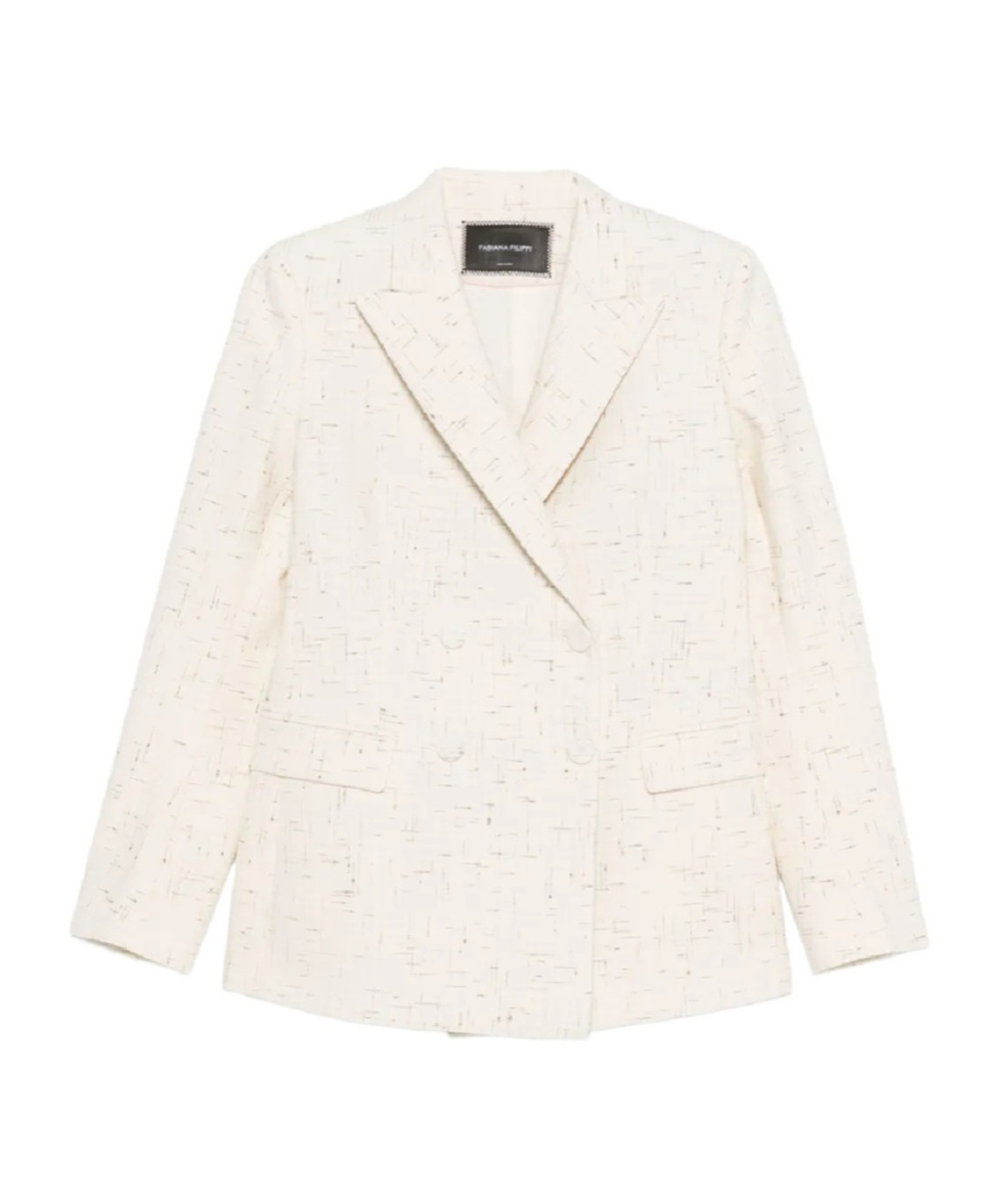 Fabiana Filippi Tailored Jacket With Notched Lapels And Pockets In White