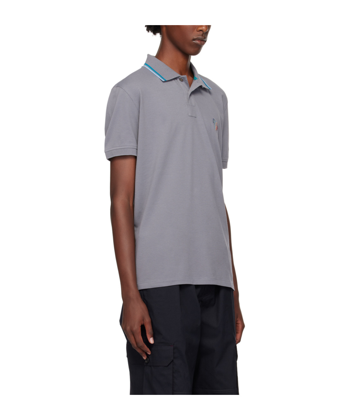 Ps By Paul Smith Gray Zebra Polo In Gray