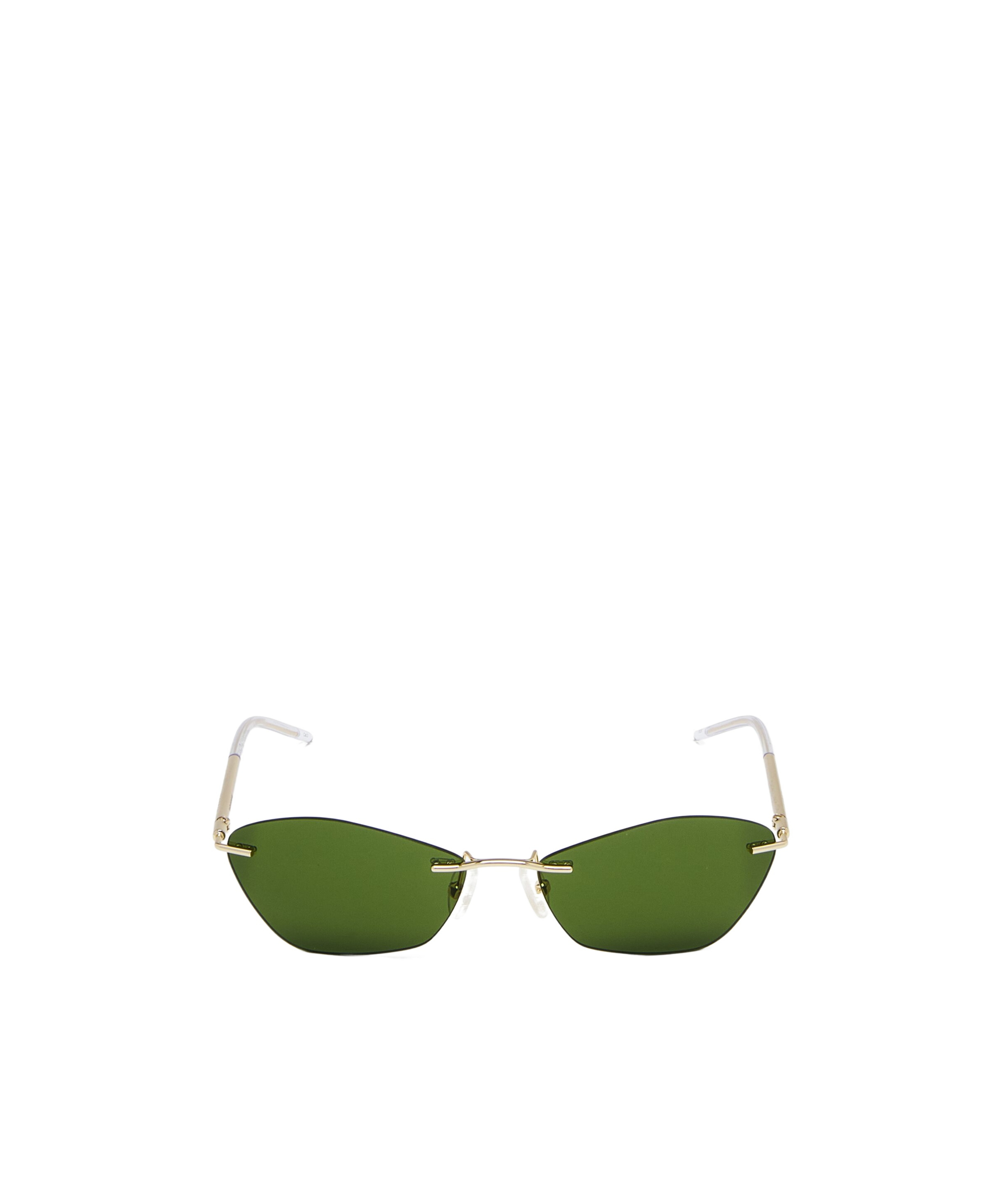 Alexander Mcqueen T-bar Slim Sunglasses In Metallic