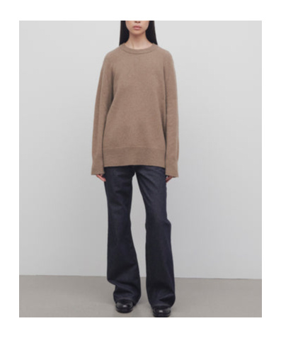 The Row Long-sleeved Cashmere Sweater In Brown