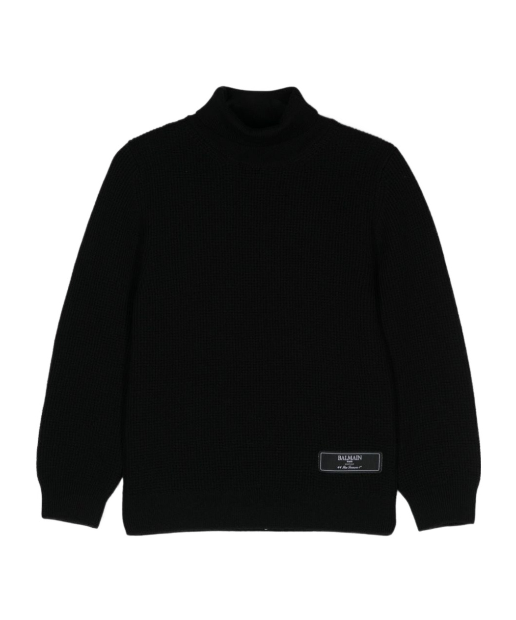 Balmain Logo-tag Wool Jumper In Black