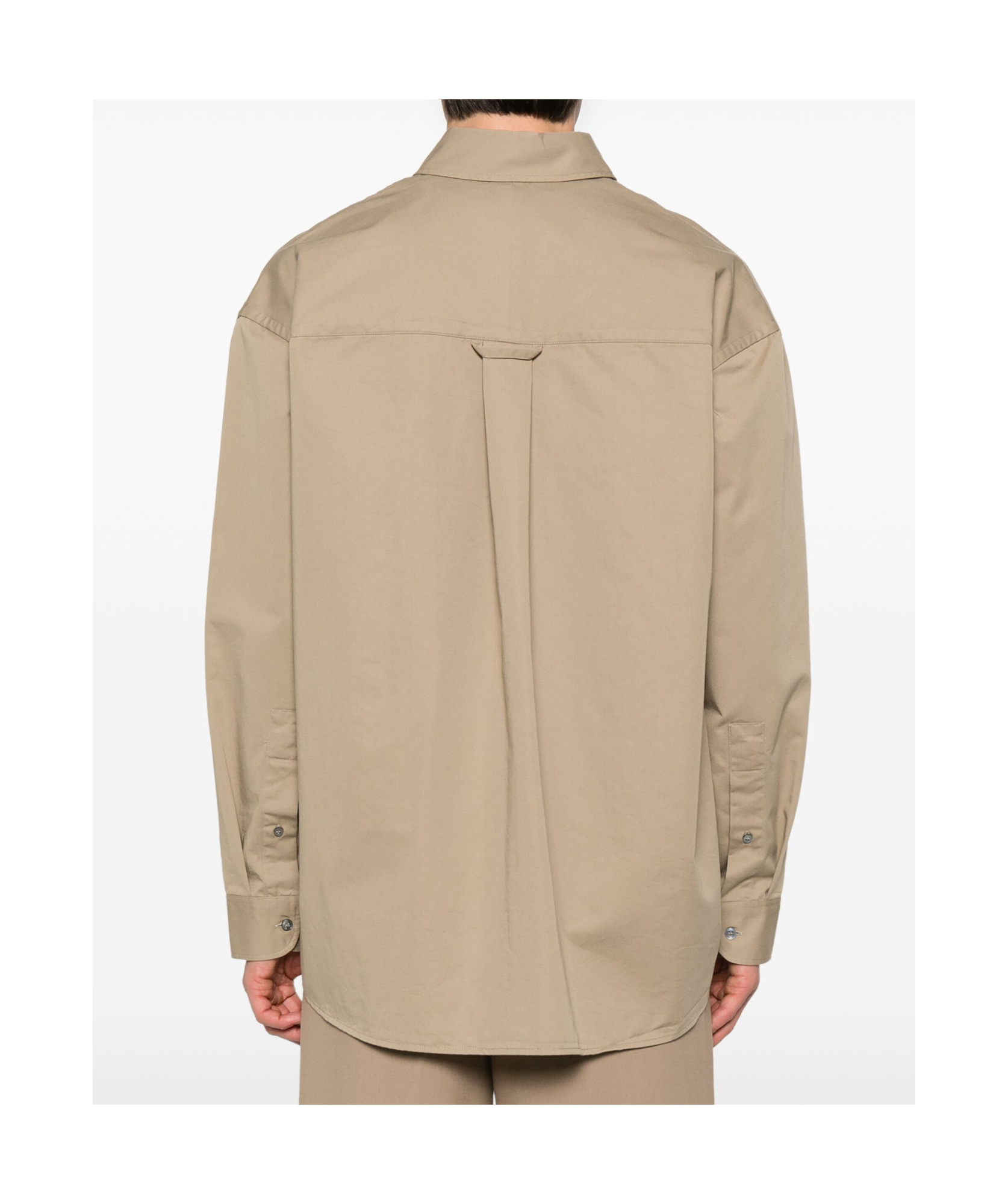 Studio Nicholson Collared Shirt With Long Sleeves And Back Yoke In Brown