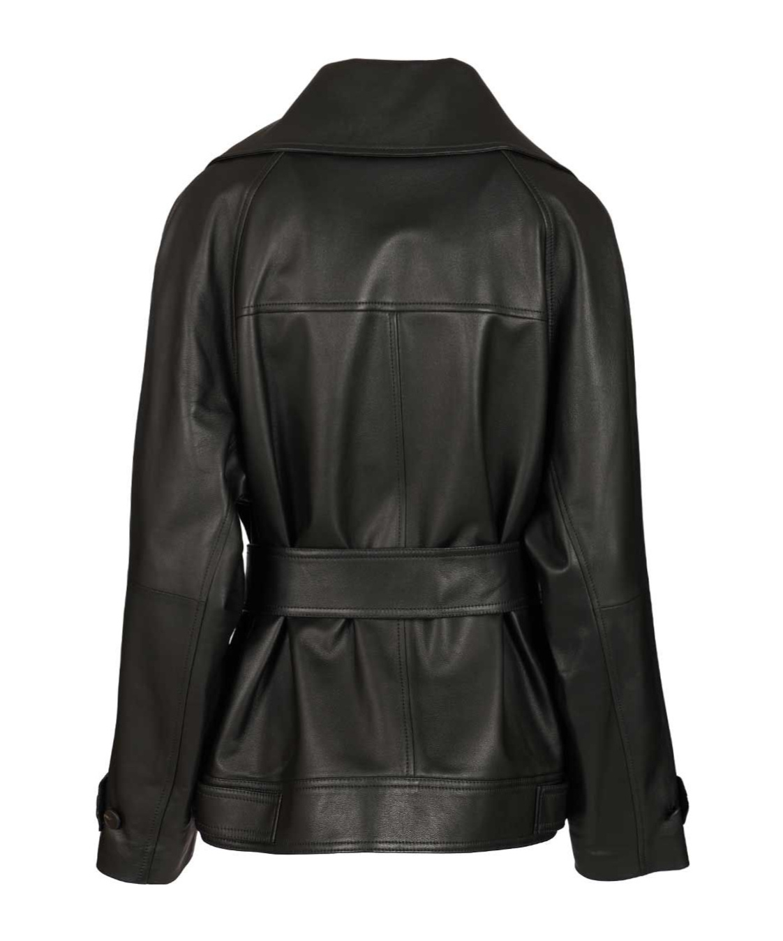Raquel Diniz Long-sleeved Leather Jacket In Black