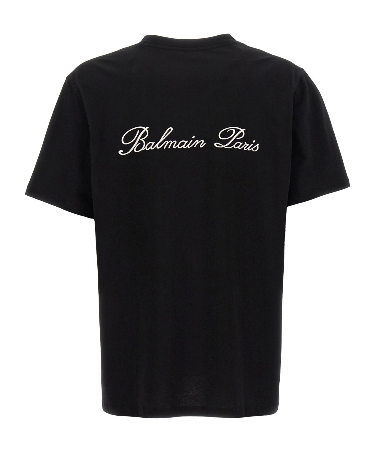 Balmain Black Cotton T-shirt In Black