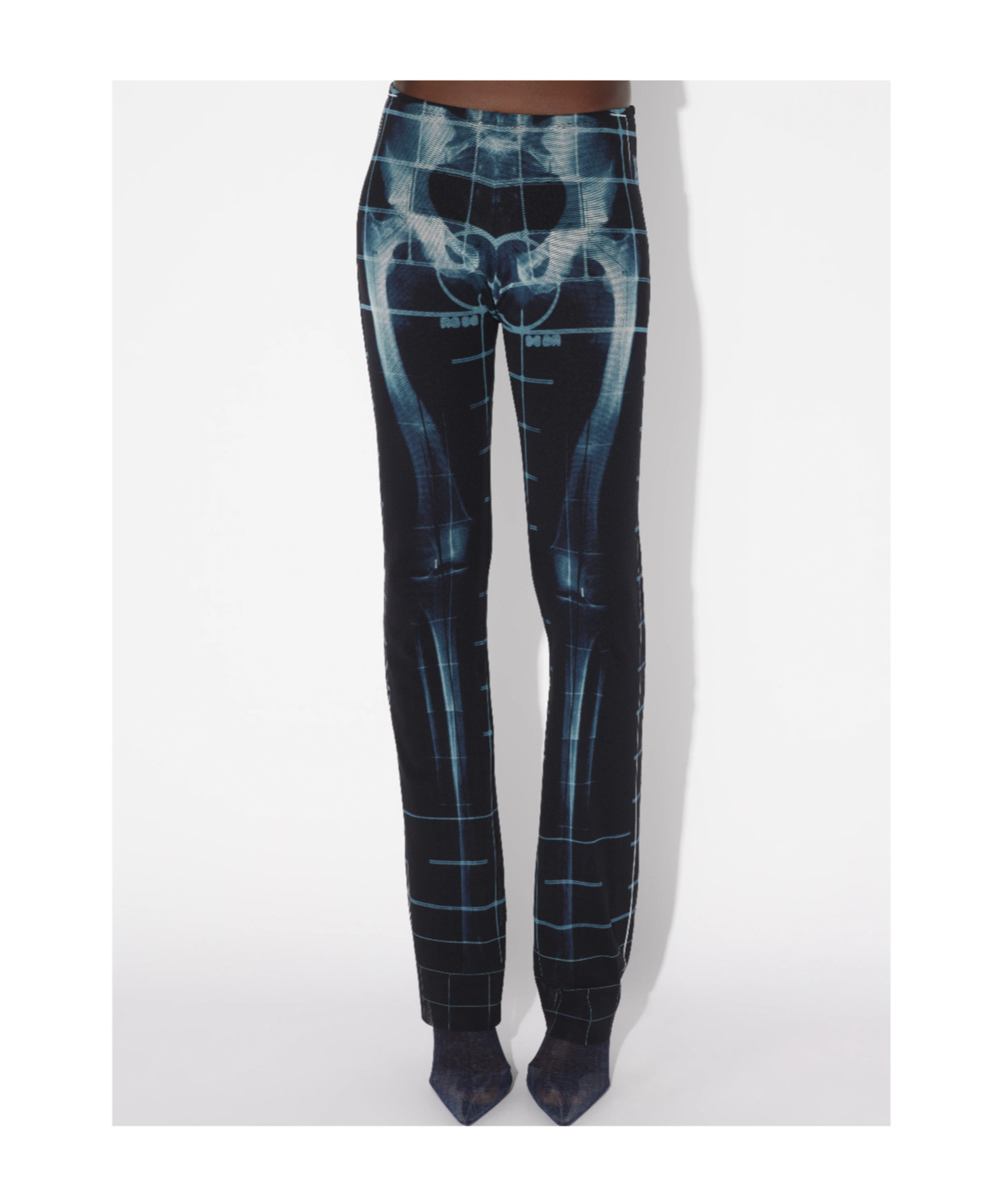 Jean Paul Gaultier Squeletor Pants Woman Black And Blue In Blue