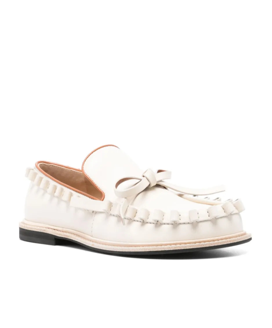 Jw Anderson Round Head Loafer Shoes In White