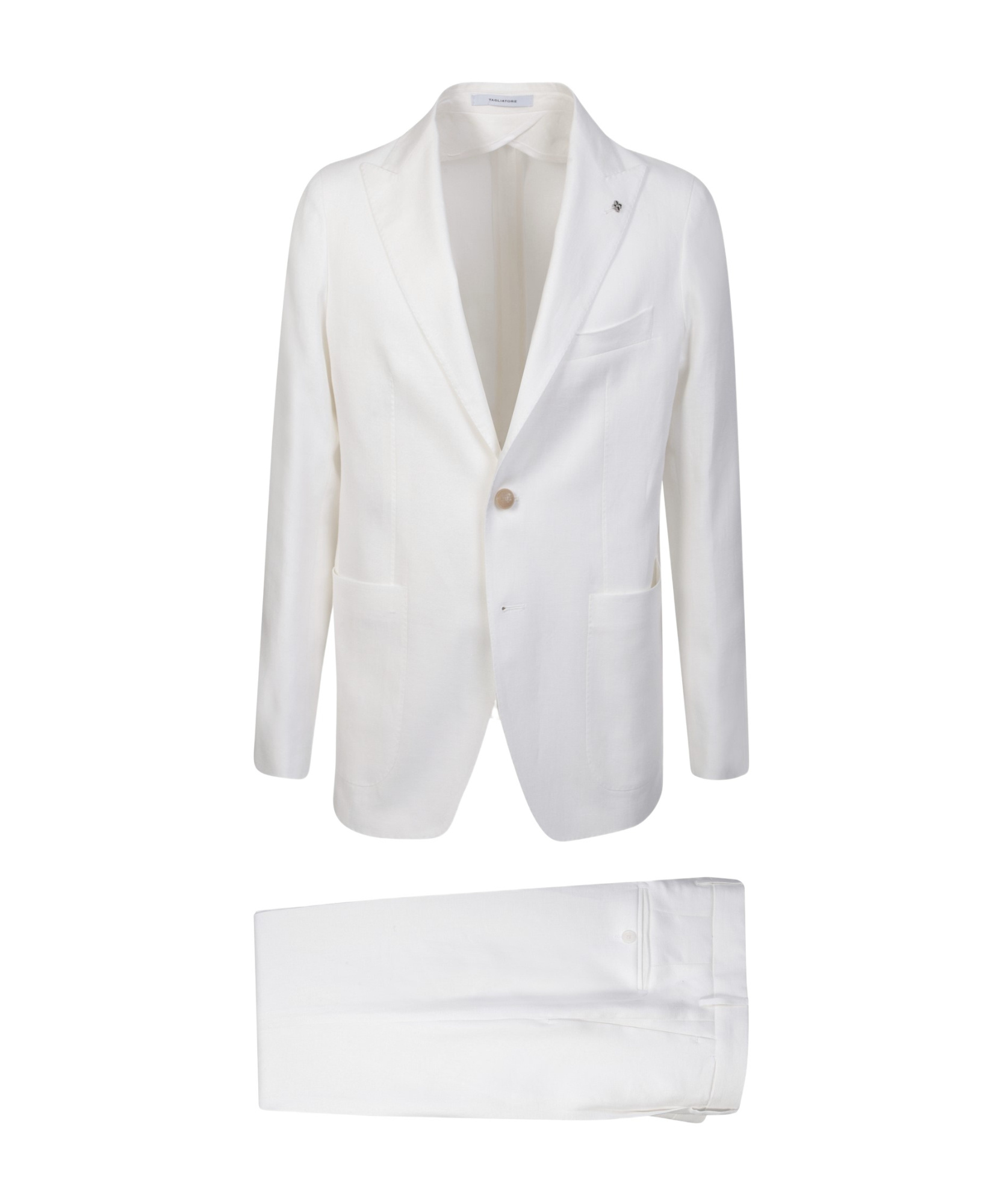 Tagliatore Peak-lapels Single-breasted Suit In White
