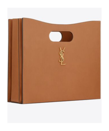Saint Laurent Junon Leather Tote Bag In White