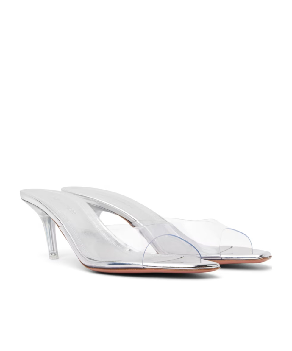 Amina Muaddi Alexa Slip-on Sandals In White