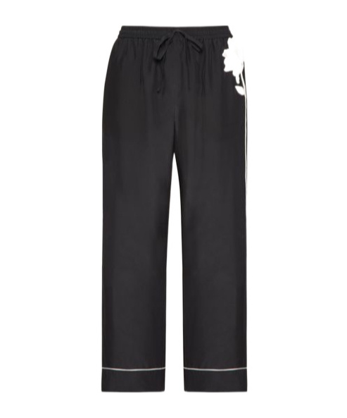 Valentino Elastic Waist Casual Pants In Black