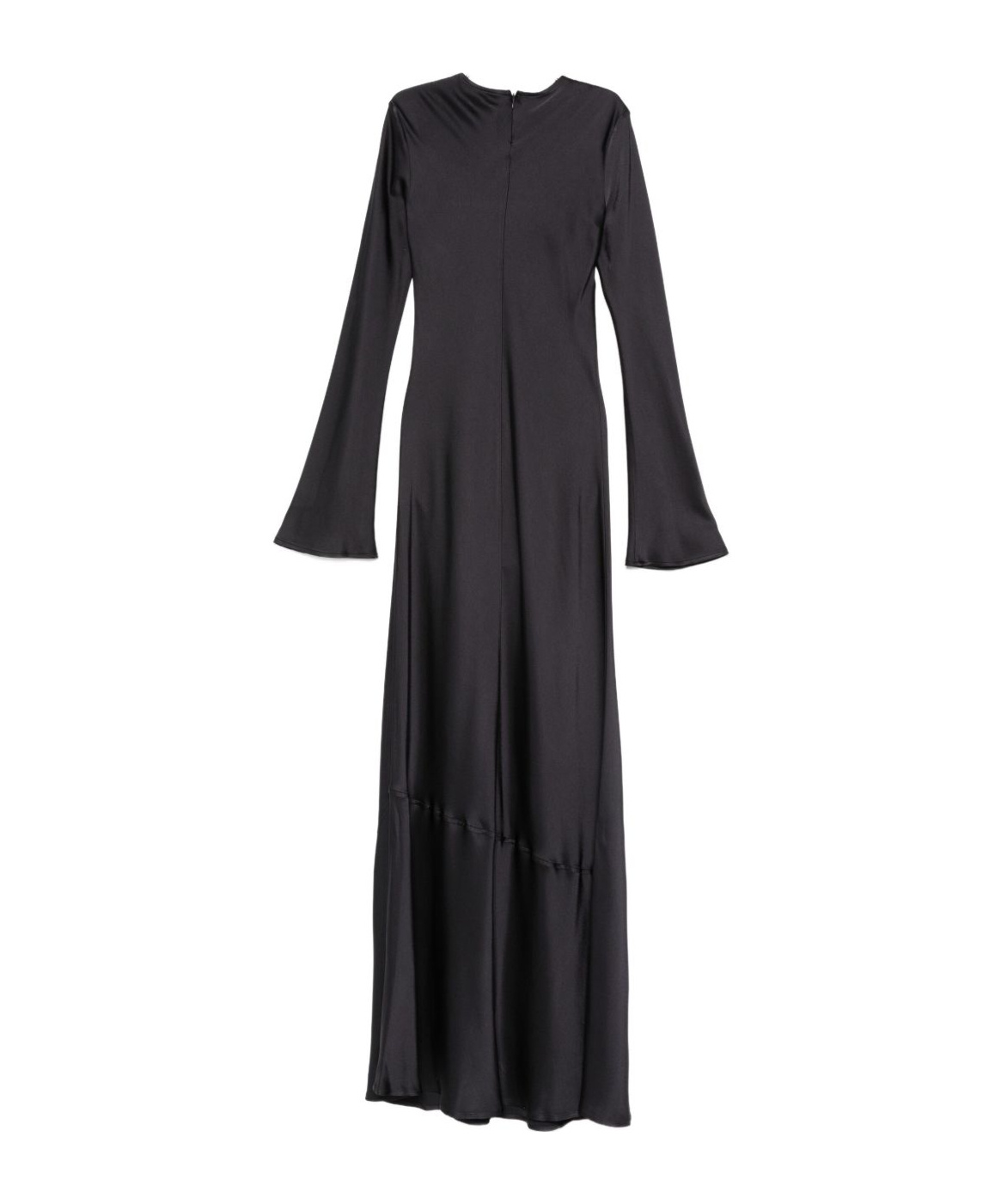 Semicouture Maxi Dress With Flared Cuffs And Sleeves In Black