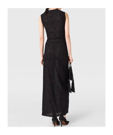 Stella Mccartney Sleeveless Crewneck Lace Midi Dress In Black