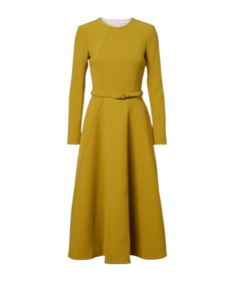 Emilia Wickstead Ucellina Belted Midi Dress In Brown