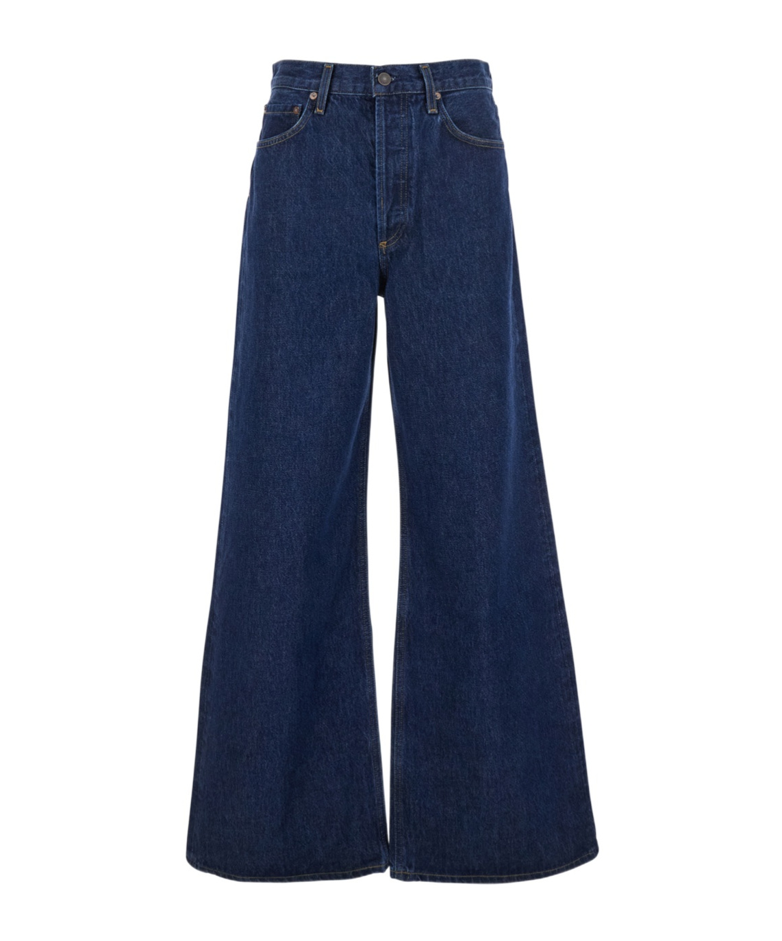 Agolde Lady's Wide-leg Jeans With Five Pockets In Blue