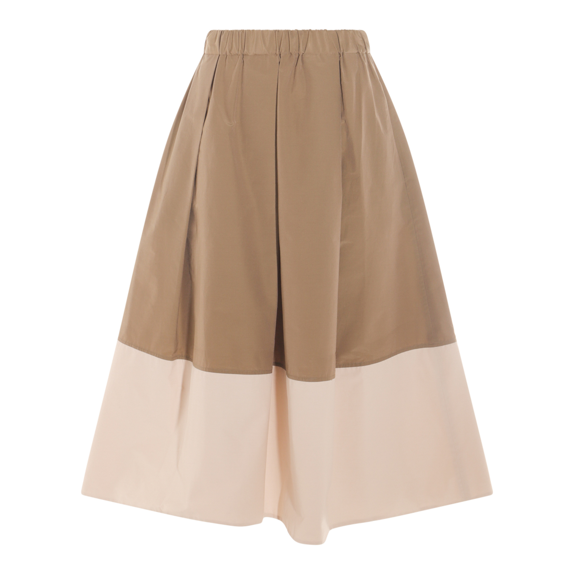 Antonelli Brown And Cream Cotton Skirt