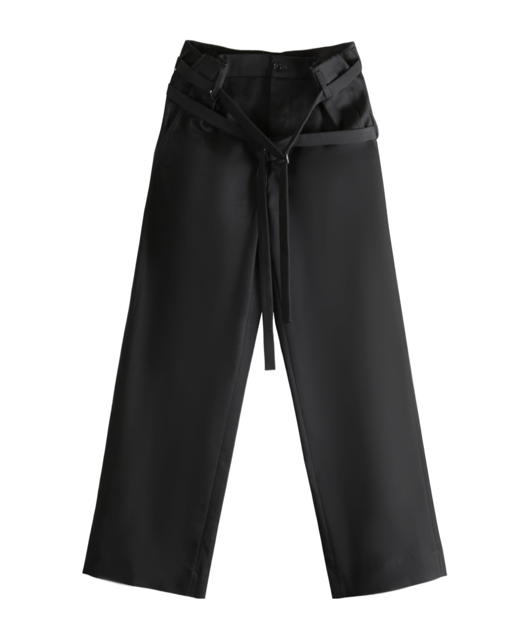 Ann Demeulemeester Jilleke High Comfort Double Belted Trousers In Black
