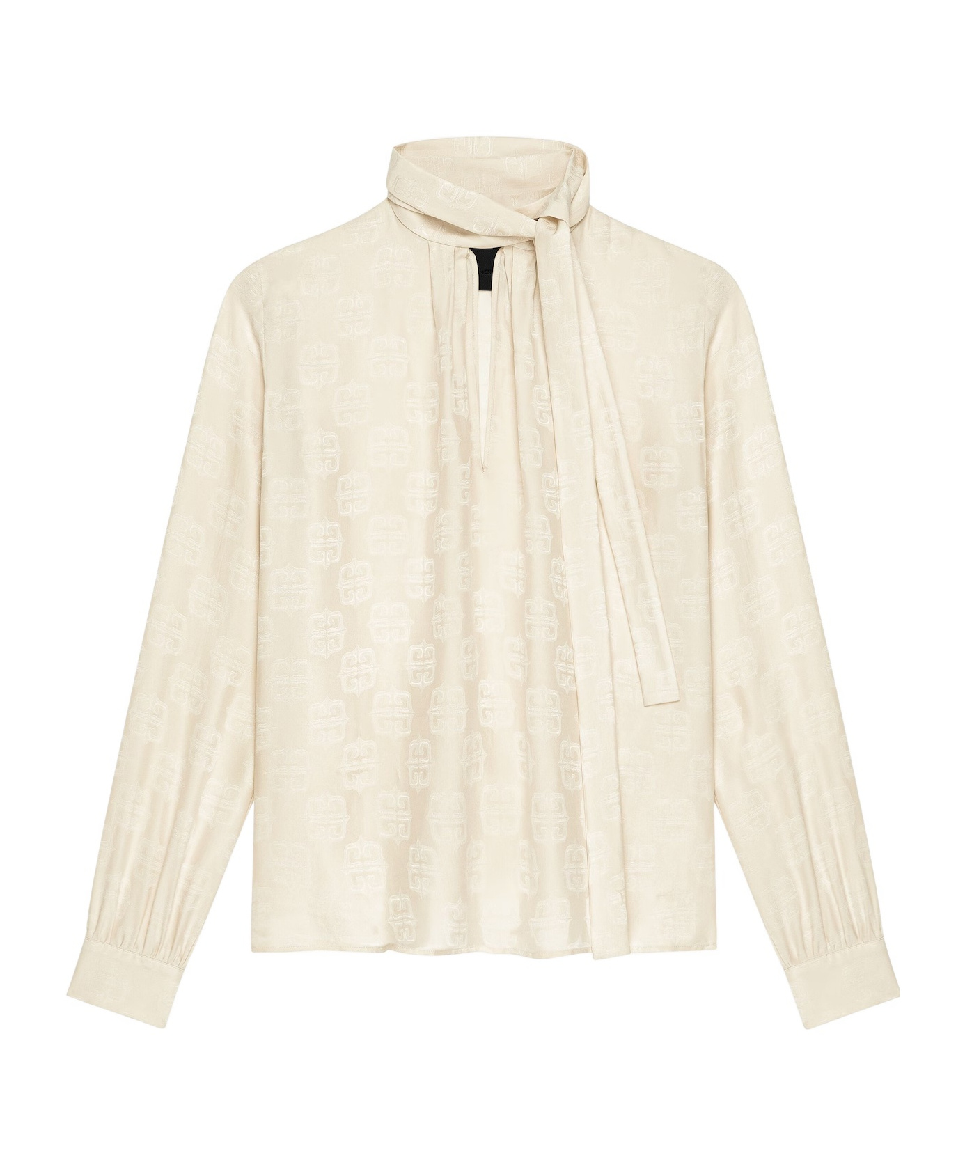 Givenchy Blouse In 4g Liquid Jacquard With Lavallière In White
