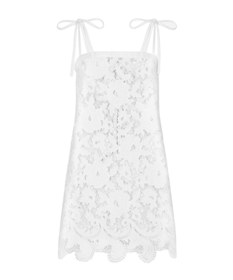 Dolce & Gabbana Minidress With Floral Openwork In White