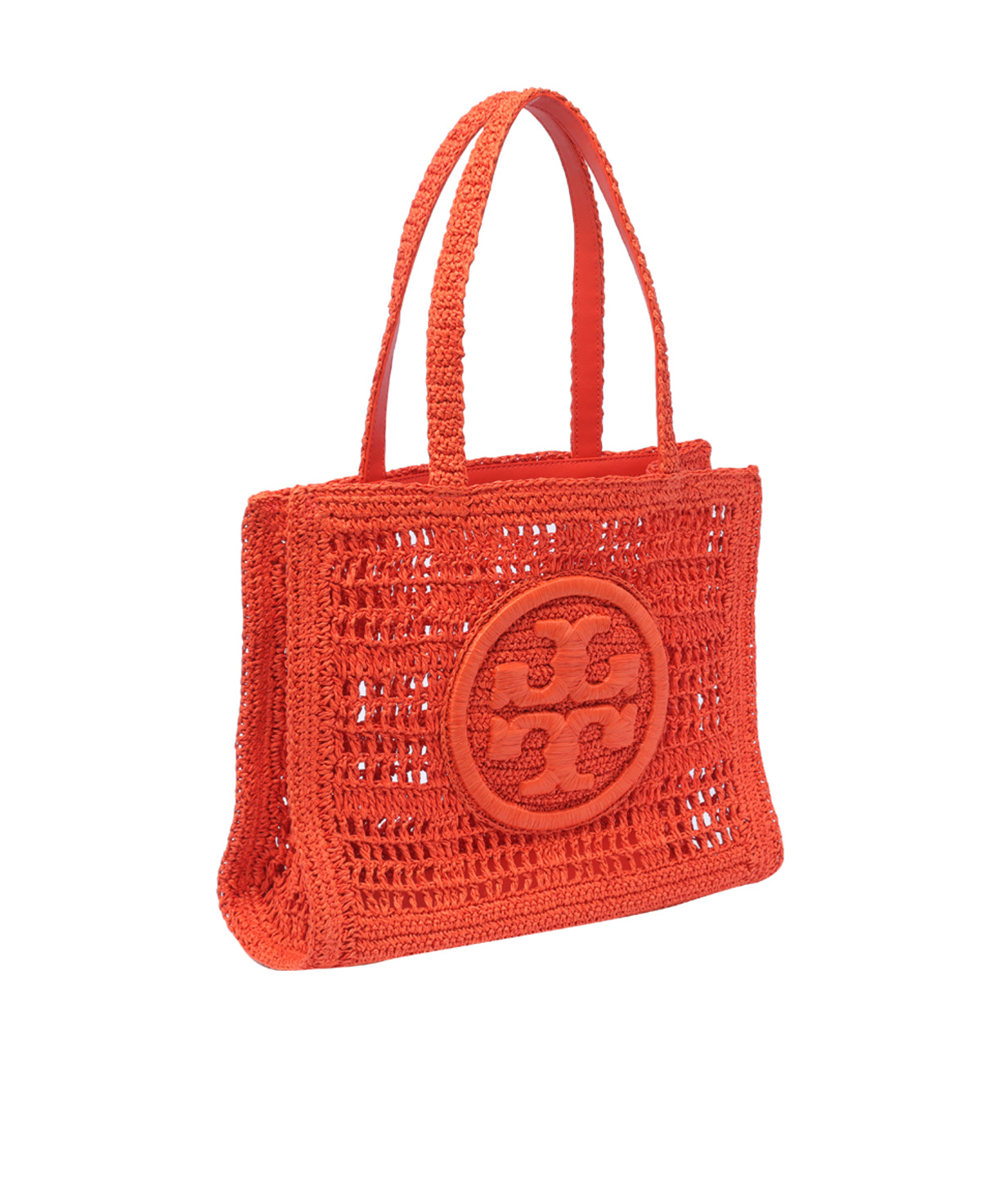 Tory Burch Ella Logo Embroidered Crochet Tote Bag In Red