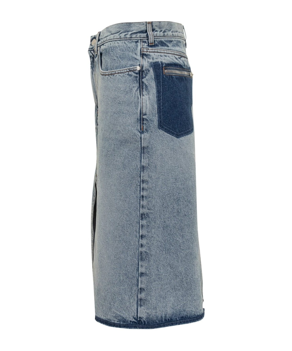 Stella Mccartney Asymmetrical Denim Skirt In Blue