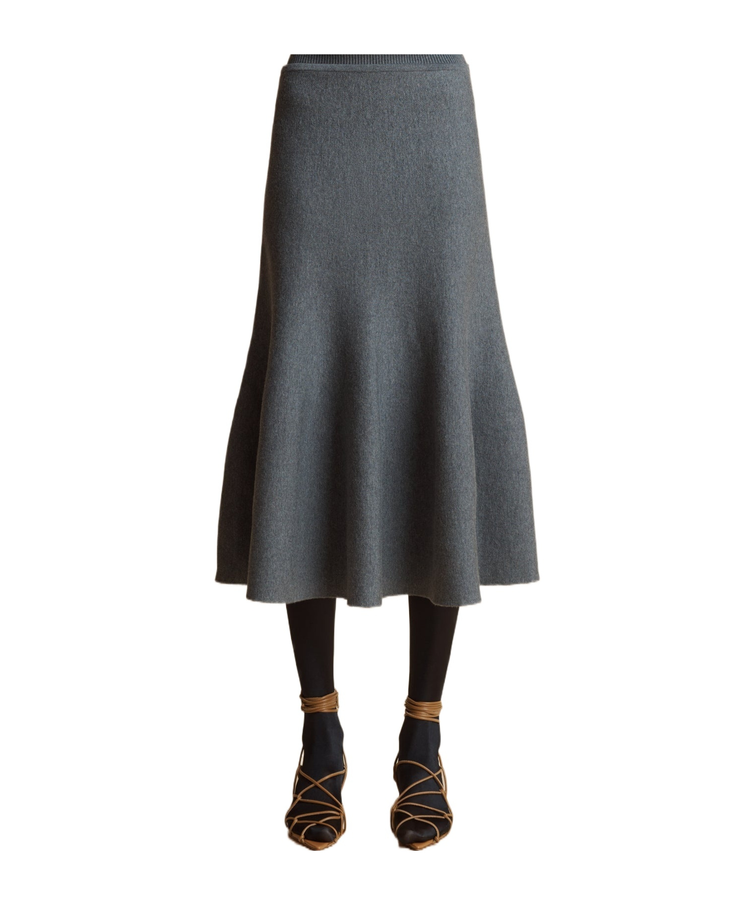 Shop Khaite Odil Midi Skirt In Black