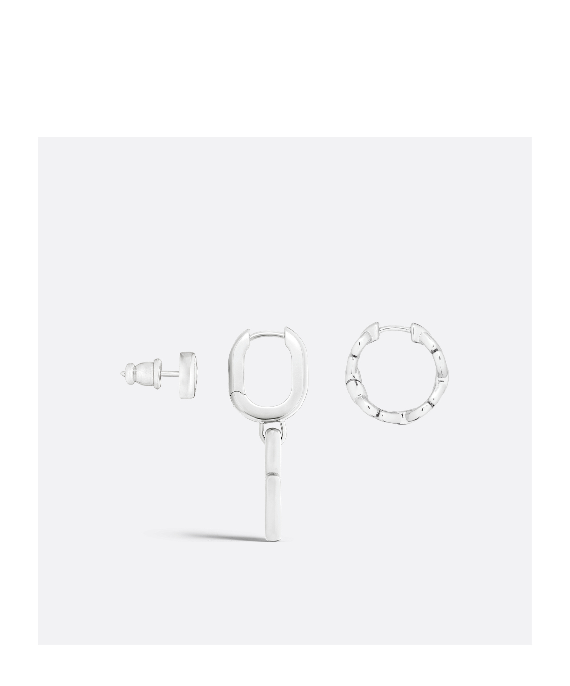 Dior Logo Earrings Set In White