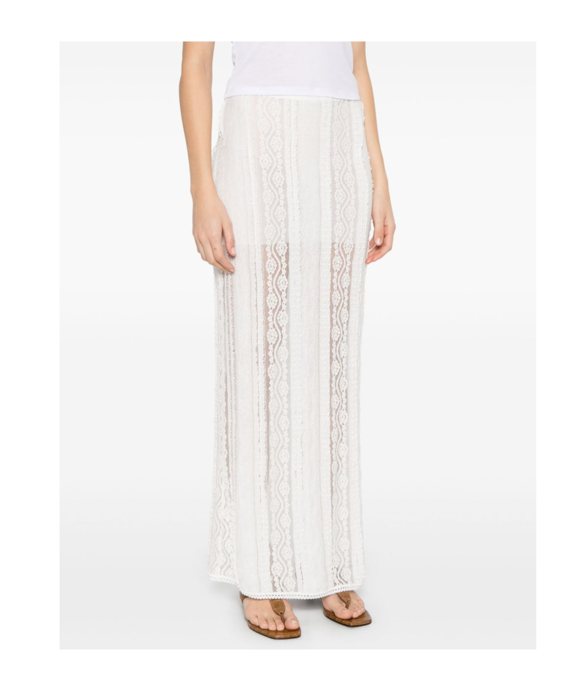 Shop Charo Ruiz Elastic Waist Skirt In Apatewhite