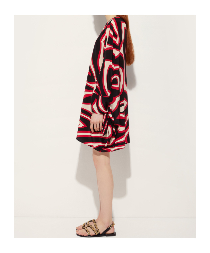 Pucci Labirinto Print Short Silk Kaftan In Black