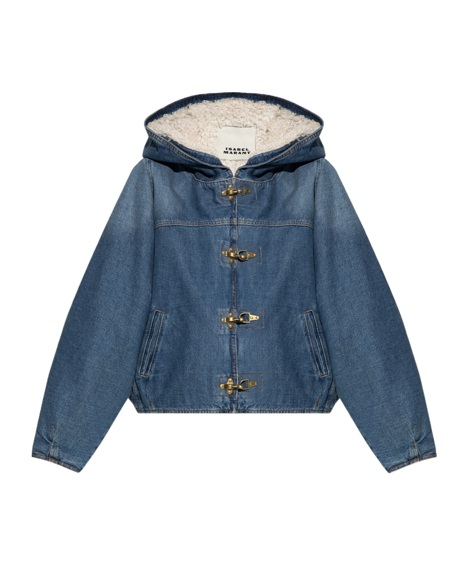 Isabel Marant Womens Blue Biane Faux-fur-lined Denim Jacket In Blue
