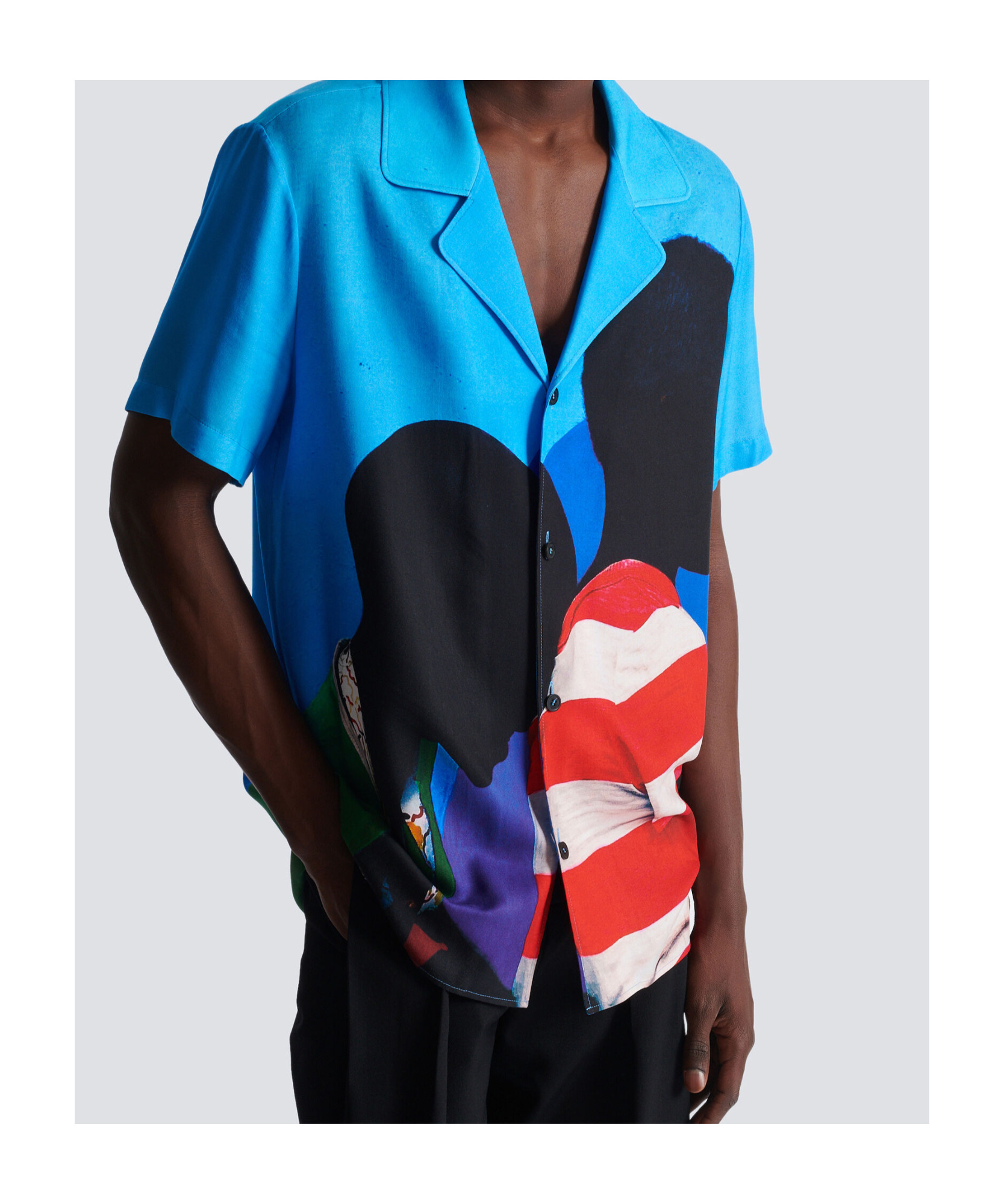 Balmain Short-sleeved Pajamas Shirt In Blue