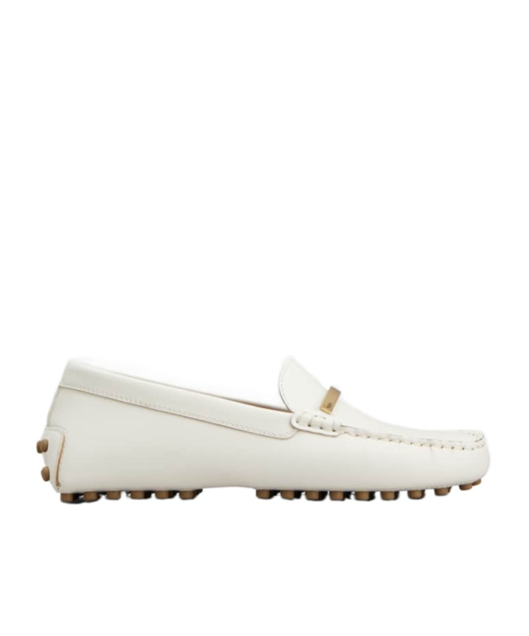 Tod's Round-head Minoccasin-bean Shoes In White