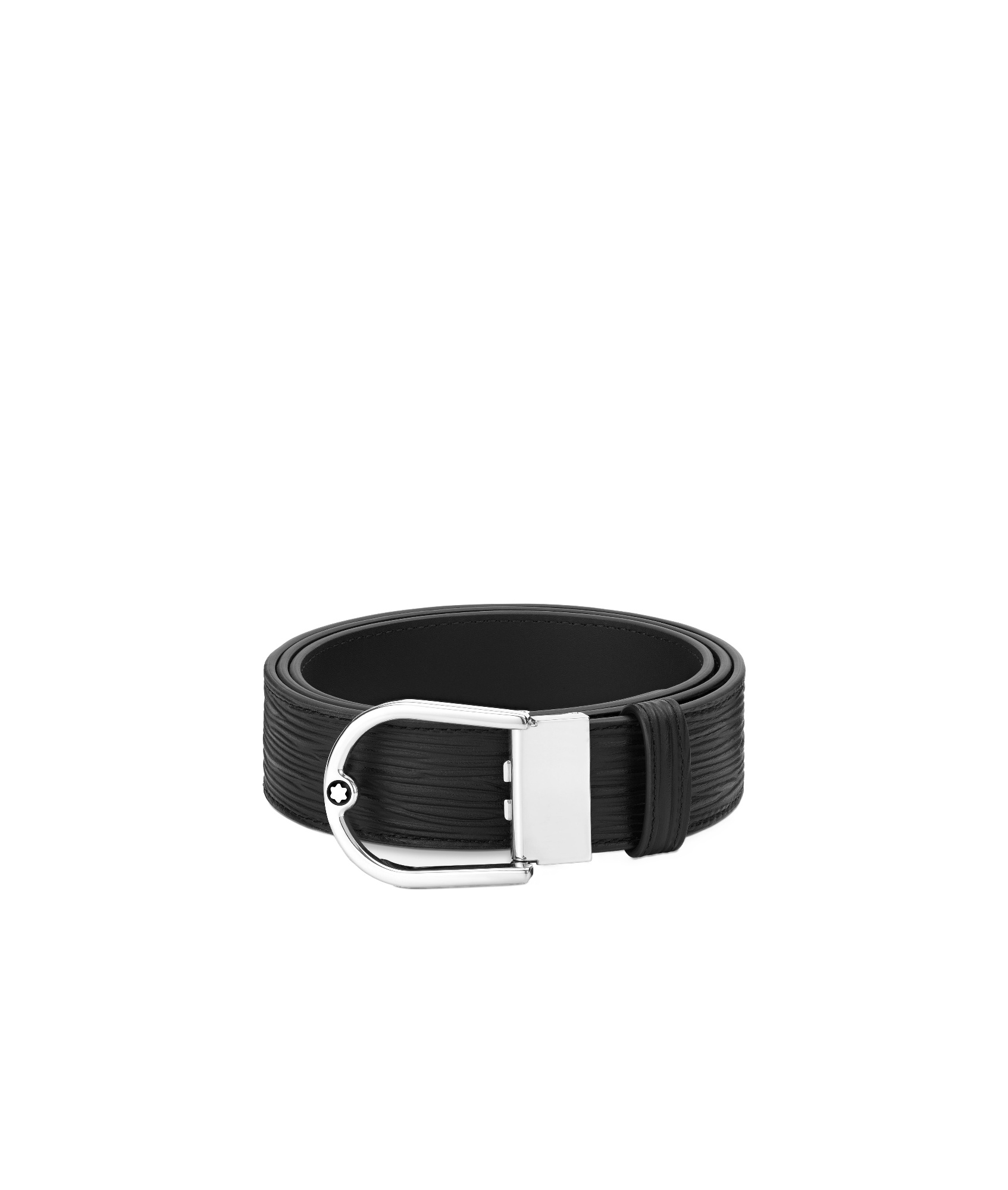 Montblanc Logo Plaque Belt In Black