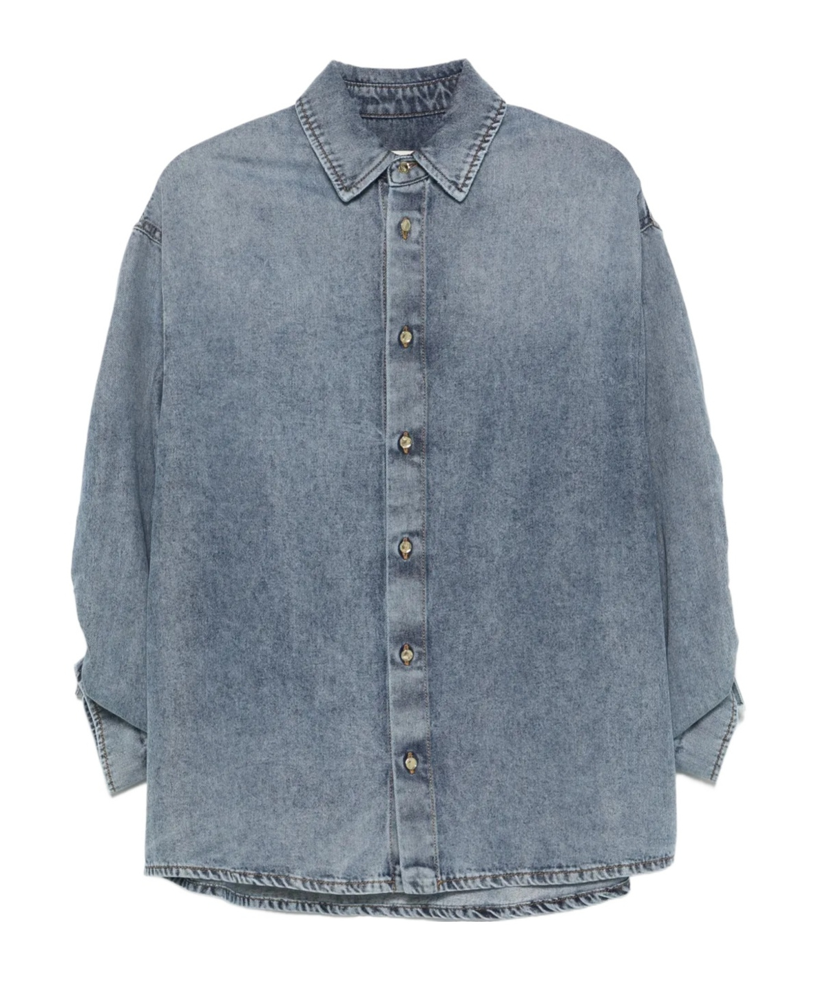 Darkpark Loose-fitting Keanu Denim Shirt In Blue