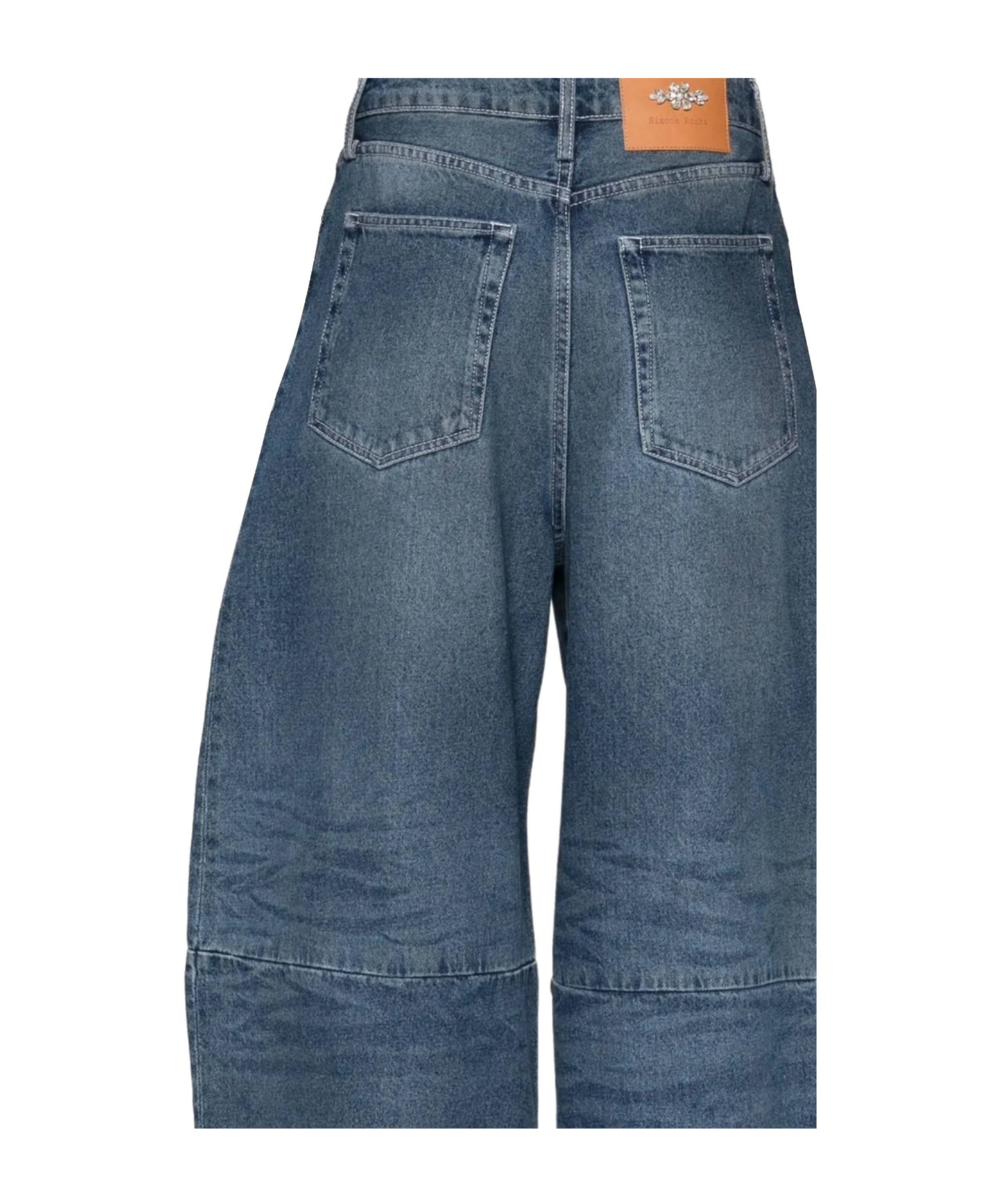 Simone Rocha Distressed Wide-leg Jeans In Blue