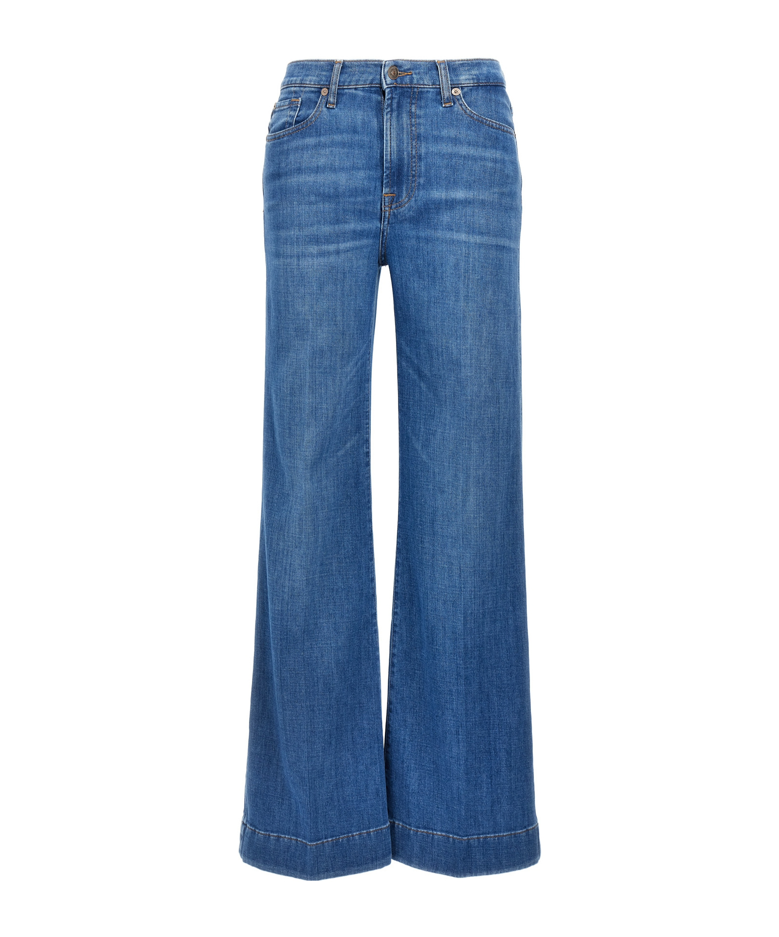 7 For All Mankind High-rise Flared Jeans Pants In Blue