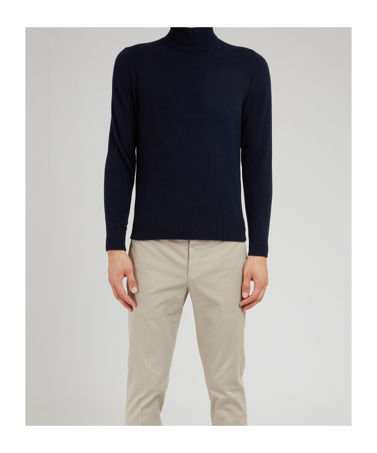 Drumohr Man Turtleneck Midnight Blue Size 48 Lambswool In Black