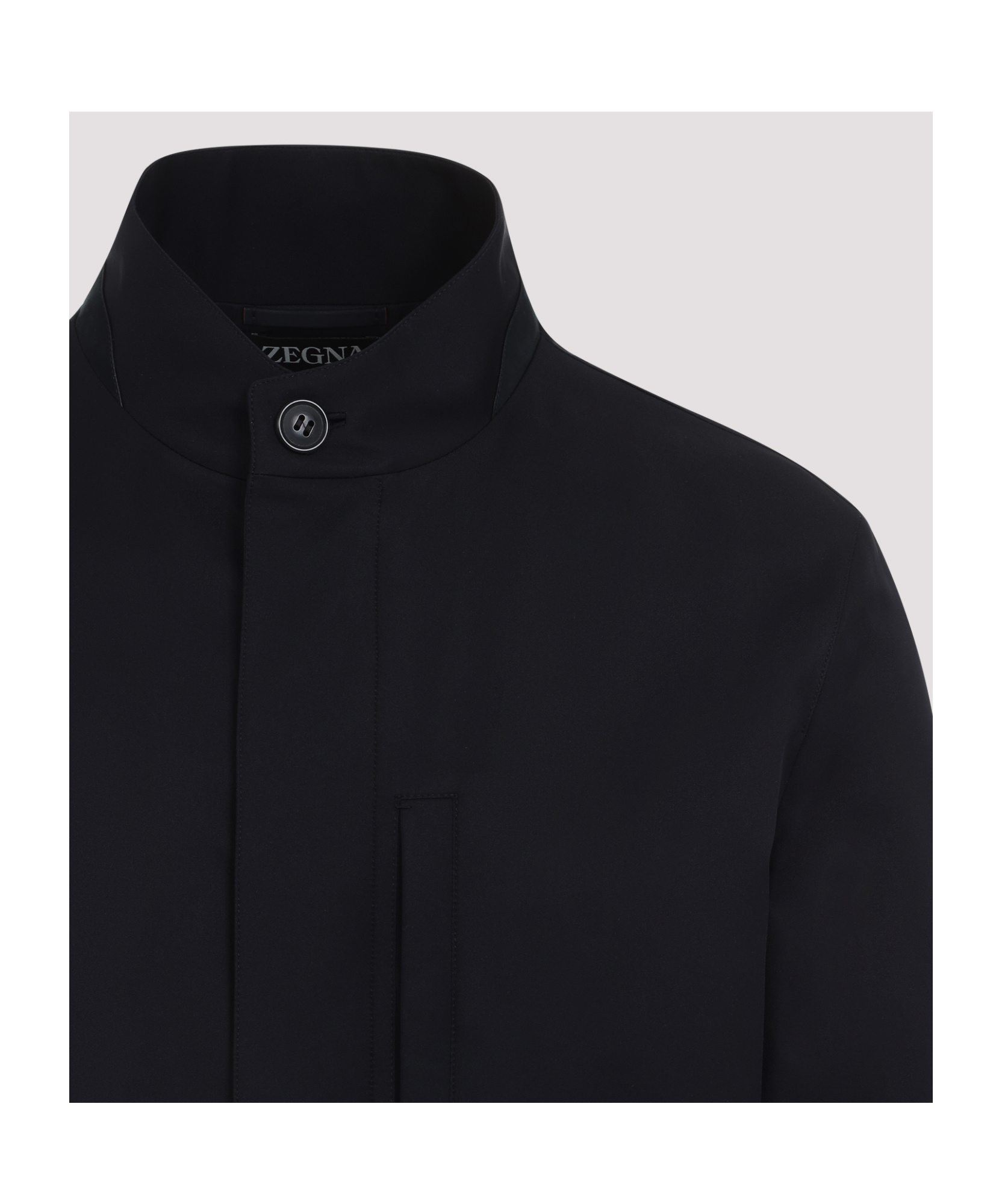 Shop Zegna Long Sleeve Casual Jacket In Blue Navy