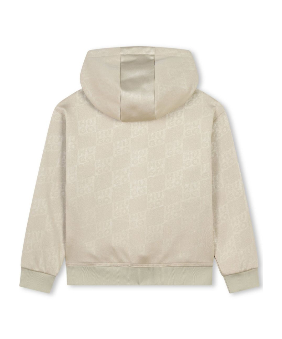 Hugo Boss Logo Pattern Hoodie In Nude