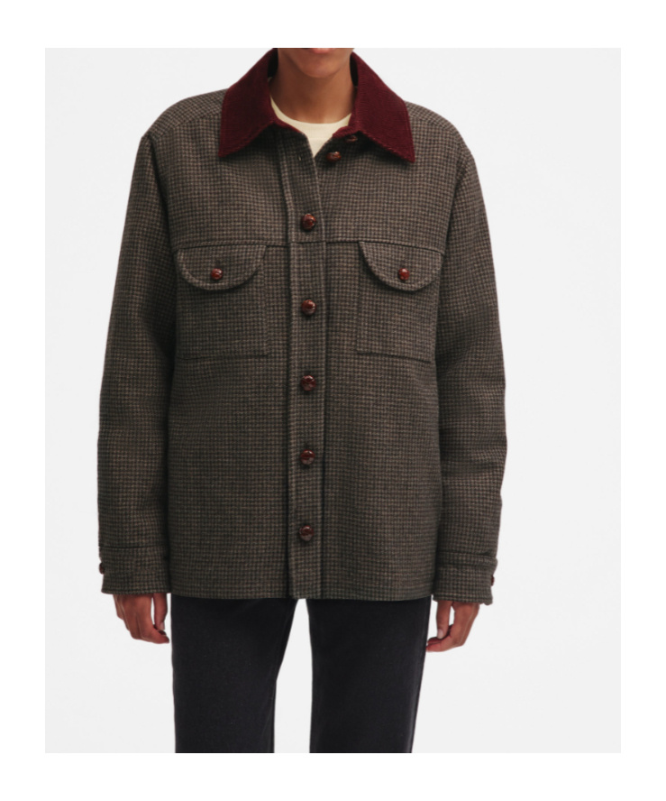 Blazé Milano Berber Corduroy-trimmed Wool-blend Jacket In Green