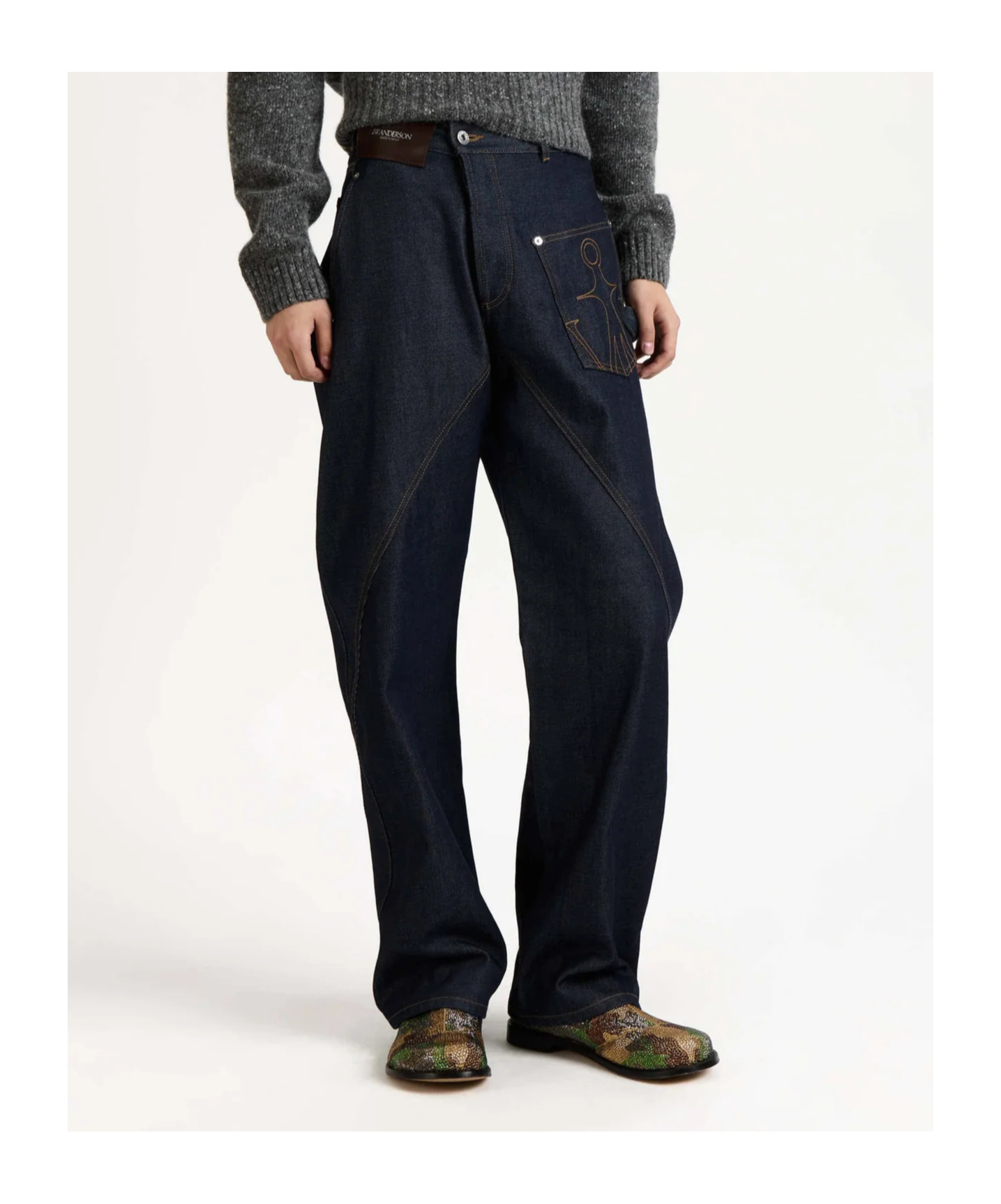 Jw Anderson Twisted Workwear Jeans In Blue