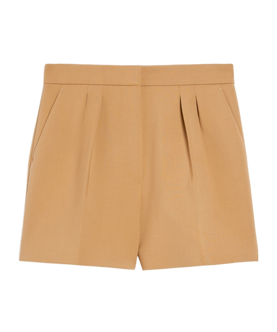 Max Mara Maxmara Women Wool Canvas Shorts In Nude