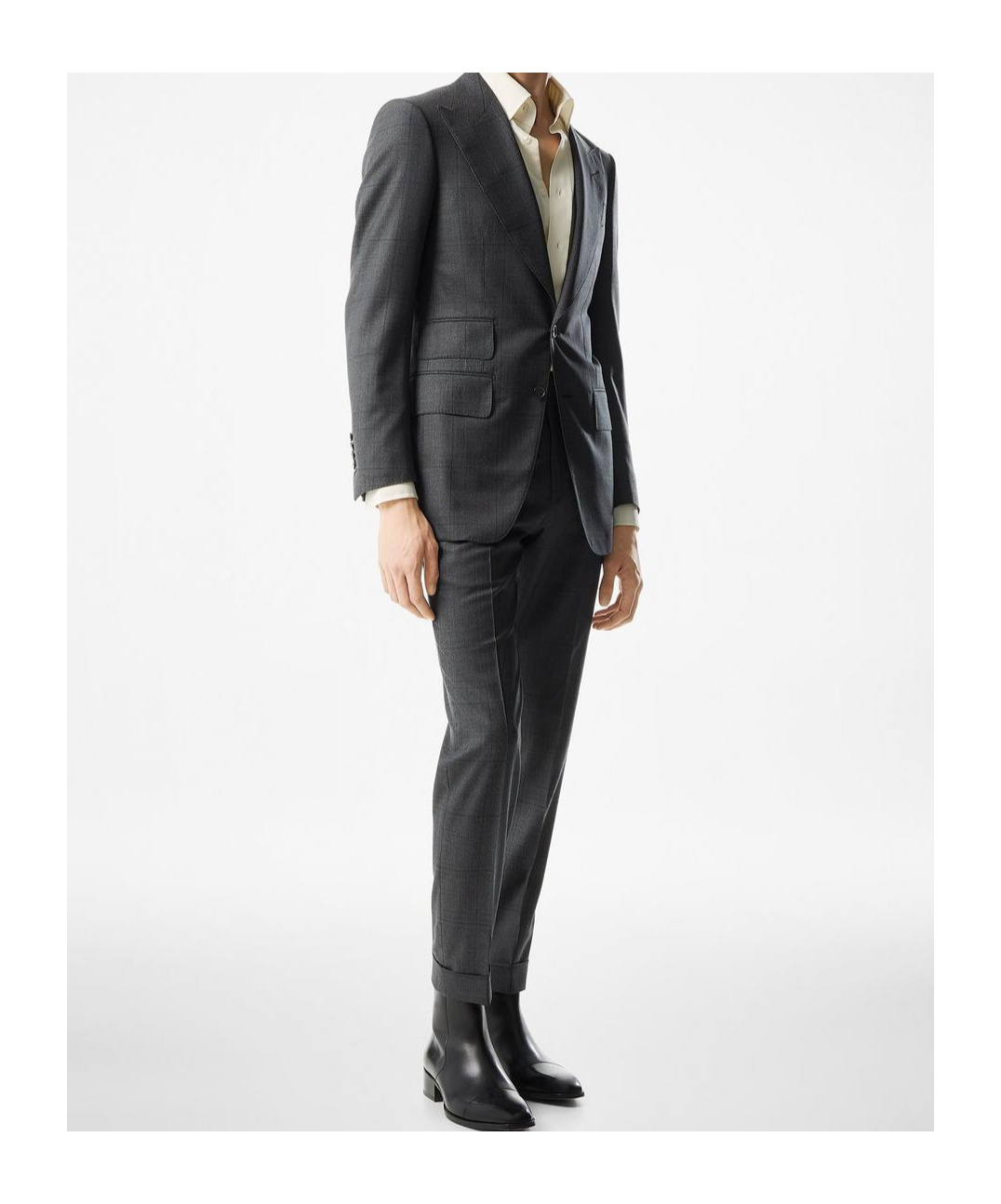 Tom Ford Long-sleeved Coat, Belt Loop Pants, Suit Set In Black