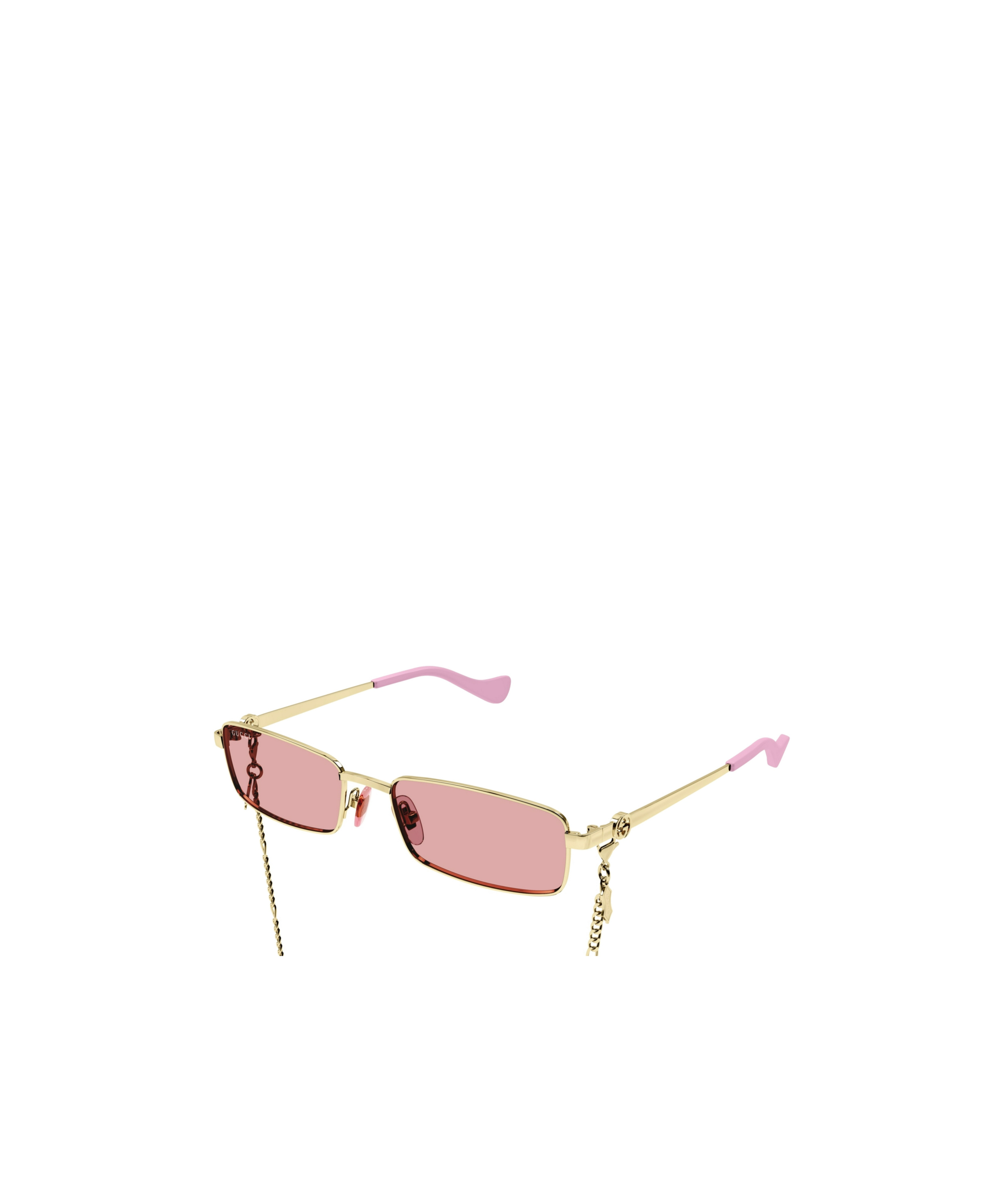 Gucci Rectangle-frame Sunglasses In Pink